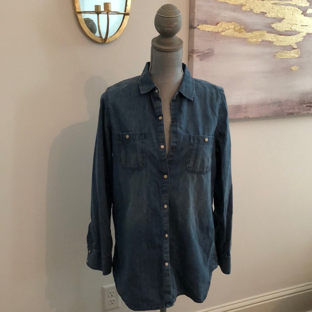 J.Jill Denim Button Up Top Size S